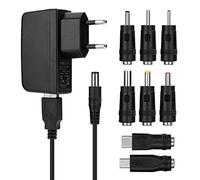 Aukru Alimentatore Universale con 8 Adattatori Switching Plugs per 5V Elettronica Domestica e Dispositivi USB - 2000mA Max
