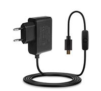 Aukru Micro USB 5V 3000mA con interruttore di alimentazione per Raspberry Pi 2/3 Model B, B+(Plus), Banana pi - Nero