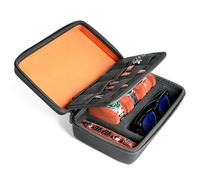 AUKURA Custodia per orologi da viaggio e da riporre (3 scomparti imbottiti con scomparto per occhiali e accessori), può contenere occhiali, anelli, gemelli e cinturino