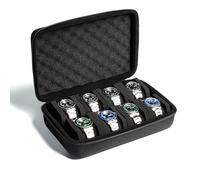 AUKURA Custodia rigida per orologi con 8 scomparti, custodia rigida per orologi, custodia imbottita per esporre e organizzare gli orologi