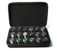 AUKURA Custodia rigida per orologi da viaggio e conservazione, scatola portaoggetti per orologi per esposizione e organizzazione (imbottita 18 slot)