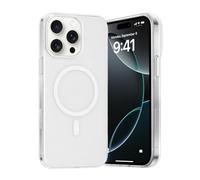 Aukvite Coque pour Phone 16 Pro, Compatible avec Mag Safe, PC Coque Transparente pour Phone 16 Pro 6.3", Dos Anti Rayures Coque Magnétique Antichoc, Protection Caméra, Anti-Jaune