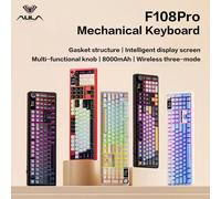 AULA F108 Pro Tastiera meccanica cablata Bluetooth 2.4G tripla modalità Tasti sostituibili a caldo completamente personalizzabili Struttura della guarnizione RGB