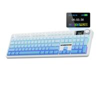AULA F108 PRO - Tastiera meccanica wireless con schermo e manopola, tastiera da gioco sostituibile a caldo con batteria da 8000 mAh, interruttori pre-lubrificati, retroilluminazione RGB, tasti in PBT