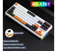 AULA F87Pro Tastiera da gaming 80% hot swappable con switch Space Gold