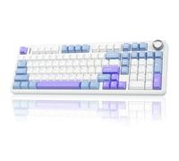AULA F99 Pro Tastiera meccanica senza fili con manopola, tastiera tripla BT5.0/USB-C/2.4 GHz, interruttori pre-lubrificati, struttura del giunto, tastiera RGB retroilluminata per giochi per computer