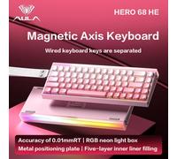 AULA HERO 68 HE Tastiera ad asse magnetico Tastiera meccanica da gioco cablata RT con illuminazione RGB Velocità di traina 8K Incisione laterale