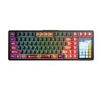 Aula L99 - Tastiera da gioco meccanica wireless 4" Smart Touch 3 modalità RGB Hot Swap Raindrop Switch, colore: Rosso