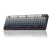 AULA Tastiera meccanica senza fili F99 Pro con pomello, BT5.0/USB-C/2,4 GHz, interruttore pre-lubrificato, struttura delle fughe, retroilluminazione RGB, tastiera da gioco per computer (lato