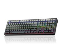 AULA Tastiera meccanica wireless F108, tastiera da gioco a grandezza naturale con tastierino numerico, tasti PBT stampati laterali, interruttori pre-lubrificati, retroilluminazione RGB, tastiere per