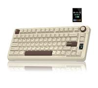 AULA Tastiera meccanica wireless S75 PRO con schermo e manopola, tastiera da gioco sostituibile a caldo al 75% con interruttori pre-lubrificati, retroilluminazione RGB, tasti PBT, tastiere per