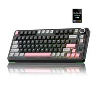 AULA Tastiera meccanica wireless S75 PRO con schermo e manopola, tastiera da gioco sostituibile a caldo al 75% con interruttori pre-lubrificati, retroilluminazione RGB, tasti PBT Tastiere da gioco per