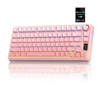 AULA Tastiera meccanica wireless S75 PRO con schermo e manopola, tastiera da gioco sostituibile a caldo tri-mode 75%, interruttori pre-lubrificati, retroilluminazione RGB, tasti PBT stampati laterali