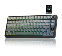 AULA Tastiera meccanica wireless S75 PRO con schermo e manopola, tastiera da gioco sostituibile a caldo tri-mode 75%, interruttori pre-lubrificati, retroilluminazione RGB, tasti PBT stampati laterali