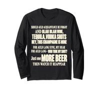 Auld Lang NYE Song Inappropriato Capodanno Party Booze Maglia a Manica