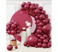 AULE Kit Arco Palloncini Bordeaux: 100 Pezzi Rossi Scuro Set Ghirlanda Palloncini Festa Rosso in Lattice Con Nastri per Feste di Laurea Matrimoni Giorno di San Valentino Decorazioni