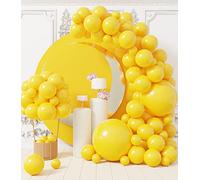 AULE Kit Arco Palloncini Gialli: 100 Pezzi Gialli Set Ghirlanda Palloncini Festa Giallo in Lattice Con Nastri per Matrimonio Baby Shower Anniversario Battesimo Festa Della Donna Decorazioni