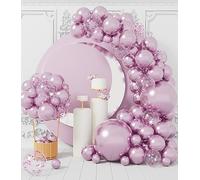 AULE Kit Arco Palloncini Lilla: 100 Pezzi Lavanda Coriandoli Set Ghirlanda Palloncini Glicine in Lattice Con Nastri per Feste di Compleanno Baby Shower Matrimoni San Valentino Decorazioni