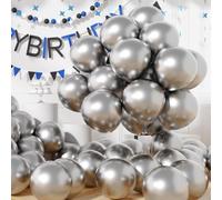 AULE Palloncini Argento Metallizzati: 50 Pezzi 30cm Palloncino Compleanno | Palloncini Argento Cromati Lucido Spessi Grigio in Lattice per Feste di Matrimonio Laurea Anniversario Decorazioni