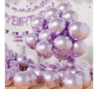 AULE Palloncini Lilla Metallizzati: 50 Pezzi 30cm Lavanda Palloncini Cromati Lucidi Glicine Palloncino In Lattice ad Elio per Feste di Compleanno Baby Shower Matrimoni San Valentino