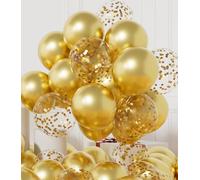 AULE Palloncini Oro Metallizzati: 42 Pezzi 30cm Dorati Palloncini Coriandoli Cromati Giallo Lucido Spessi in Lattice per Anniversario Laurea Matrimonio Addio Al Celibato Compleanno Decorazioni