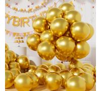 AULE Palloncini Oro Metallizzati: 50 Pezzi 30cm Palloncino Compleanno | Palloncini Dorati Cromati Lucido Spessi Giallo in Lattice per Feste di Laurea Matrimoni Anniversario Decorazioni