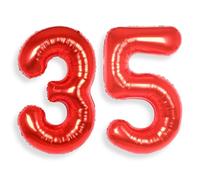 AULE Palloncino Numero 35 Rosso: Grande 101 cm Palloncini Compleanno