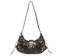 Aulenge Y2K Borsa A Mano Donne Elegante Borsa A Tracolla Pelle Lucida Con Cinturino A Catena Per Festa Cena Piccola Borsa A Spalla Con Chiusura Magnetica Marrone Scuro