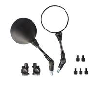 AULESSE 1 Paio Moto Specchietto Retrovisore Omologati Universal 7/8" 22mm Specchietti Manubrio Pieghevoli Rotondi Alluminio con M8 M10 Filettato per Moto Scooter Cruiser Street Bike ATV-Nero