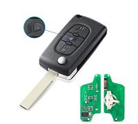 AULESSE 3 Tasti Guscio Chiave Telecomando ASK 433 MHz con PCF7941 Chip | Auto Chiave Telecomando Pieghevole, Per Peugeot 207 307 407, Citro-en C2 C3 C4 C5 Berlingo Picasso, CE0523 - HU83 Lama