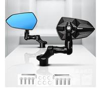 AULESSE Coppia Specchietti Moto Manubrio, CNC Specchietti Retrovisori Moto Manubrio Universali e Regolabili, Antiriflesso Specchietti Laterali Filettatura M8/M10 per Scooter, Cruiser