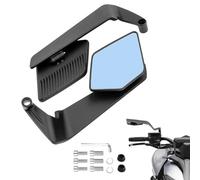 AULESSE Specchietto Retrovisore per Moto Universali Specchietti Moto Manubrio, M8/M10 Filettatura, Specchietto Laterale Invisibile Regolabile in Lega di Alluminio per Scooter e Auto da Strada (Blu)