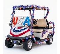 Aulock 7 decorazioni per carrello da golf del 4 luglio - Include luci a corda da 6 m, 5 ghirlande, palloncini USA, bandiera del ventaglio, accessori per carrello da golf per il 250° anniversario per
