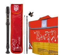 Aulos 303N Elite - Flauto dolce soprano per la scuola, include flauto dolce, mocio per la pulizia, asta per la pulizia profonda, custodia imbottita e borsa per spartiti - ideale per principianti della