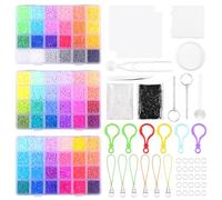 AULSAM Mini set di perline da stirare da 2,6 mm, piccole perle con perline da stirare, kit fai da te come regalo per bambini e Pixel Art Hobby, con diversi accessori (72 colori)