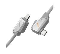 Aulumu M07 240W Cavo USB-C a USB-C 1,2M Cavo USB Type-C Ricarica Rapida, USB 3.1 Gen2 10Gbps Video 4K 60Hz Nylon Cavo per iPhone 17/16/15 Pro Max, MacBook Pro, NVMe SSD, Galaxy S25 Ultra ecc, Argento