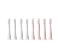AuLYn 8 Pezzi for testine di Ricambio T100, ugelli Adatti for spazzolino Elettrico Sonico, setole morbide (Color : 4White4Pink)