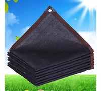 AuMarndi Copertura per pergola, telo parasole, telo per veranda, distanza tra i fori 1 m, con occhielli, rete termoisolante per esterni, protezione per piante, fiori, patio, colore nero, 6 x 7 m