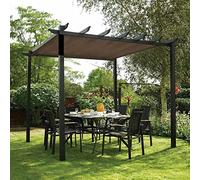 AuMarndi Copertura per pergola, tenda parasole in tessuto per veranda, isolamento termico, resistente agli strappi, 90% vela ombreggiante per giardino, pergola, piante, balcone, cortile, marrone, 5 x