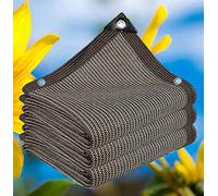 AuMarndi Copertura per pergola, tenda parasole in tessuto per verande, telone a rete, rete ombreggiante rinforzata, protezione solare per ombreggiatura, pergola, rete per la privacy, marrone, 5 x 6 m