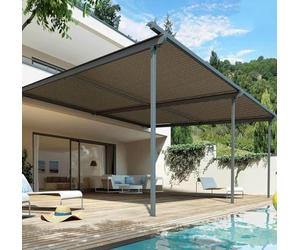 AuMarndi Copertura per piante per vele da giardino, 4 m x 6 m, rete traspirante, rete ombreggiante per esterni, per ombreggiatura, telone a rete, pergolato, rete per la privacy, marrone, 2 x 4 m