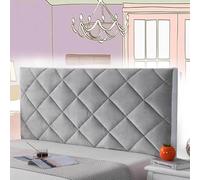 AuMarndi Copertura per Testiera Copri Testata del Letto Matrimoniale Velluto Copri Testiera Cuscini Da Lettura Copri Testata Letto Singolo Elastico All-Inclusive Coperchio Testata Letto,argento-200cm