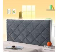 AuMarndi Copertura per Testiera Copri Testiera Letto 1 Piazza E Mezza 135x65 Copri Schienale Addensare La Fodera Della Testiera Del Letto Velluto Elasticizzato Tessuto Universale,grigio-190cm