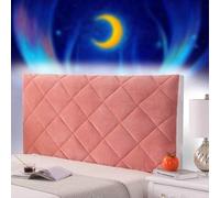 AuMarndi Copertura per Testiera Copri Testiera Letto 1 Piazza E Mezza 135x65 Copri Schienale Addensare La Fodera Della Testiera Del Letto Velluto Elasticizzato Tessuto Universale,rosso-120cm