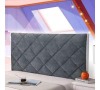 AuMarndi Copertura per Testiera Copri Testiera Letto 1 Piazza E Mezza 135x65 Copri Schienale Addensare La Fodera Della Testiera Del Letto Velluto Elasticizzato Tessuto Universale,grigio-160cm