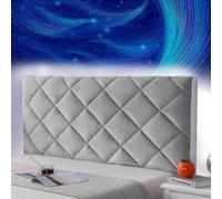 AuMarndi Copertura per Testiera Copri Testiera Letto 1 Piazza E Mezza 135x65 Copri Schienale Addensare La Fodera Della Testiera Del Letto Velluto Elasticizzato Tessuto Universale,argento-180cm