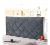 AuMarndi Copertura per Testiera Copri Testiera Letto 1 Piazza E Mezza 135x65 Copri Schienale Addensare La Fodera Della Testiera Del Letto Velluto Elasticizzato Tessuto Universale,grigio-100cm