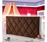 AuMarndi Copertura per Testiera Copri Testiera Letto 1 Piazza E Mezza 135x65 Copri Schienale Addensare La Fodera Della Testiera Del Letto Velluto Elasticizzato Tessuto Universale,marrone-120cm
