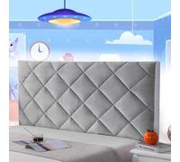 AuMarndi Copertura per Testiera per Letto Copri Testata Letto, Fodera Elastica Protezione Estensibile Cuscini Testata Letto Matrimoniale Lavabile Addensare Decorazione Camera,argento-180cm