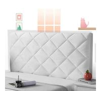 AuMarndi Copertura per Testiera per Letto Elastica Copritestata Letto Antipolvere Cuscini Per Testiera Letto Grandi Velluto Velluto Elasticizzato Tessuto Universale,bianco-180cm